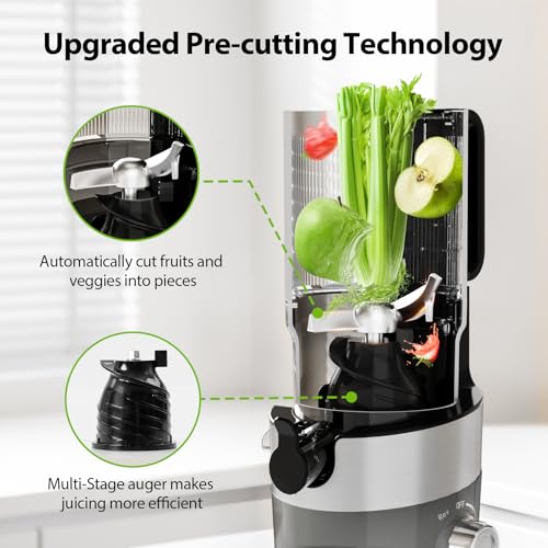 Masticating Juicer with Wide Chute