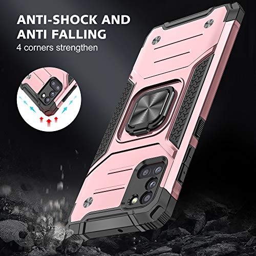 Asuwish Compatible with Samsung Galaxy A31 Case and Tempered Glass Screen Protector Cover Accessories Ring Holder Kickstand Protective Hybrid Phone Cases for Glaxay A 31 4G Gaxaly 31A A315G Rose Gold by Asuwish - Image 5