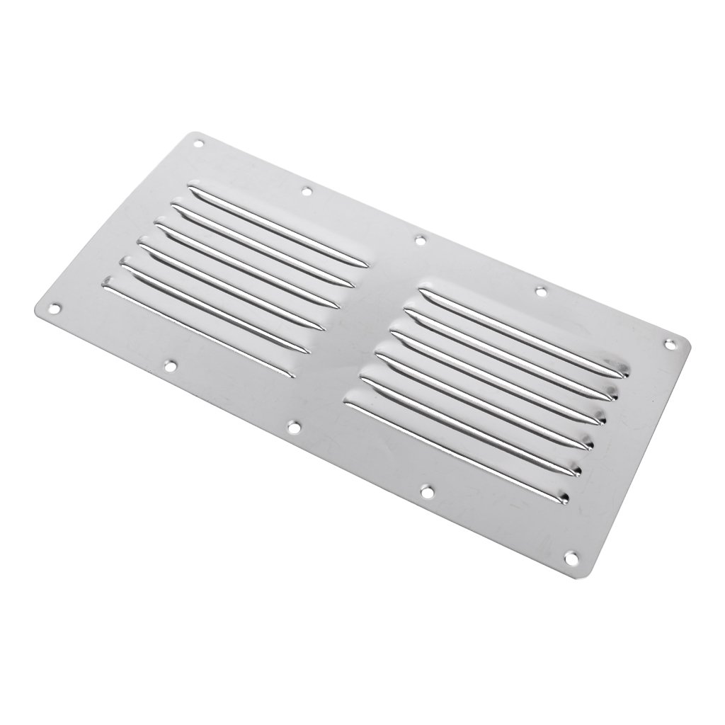 Skkwjege Silver 23X11.5 Cm Stainless Steel Louvered Vent Louver Ventilation Boat Marine