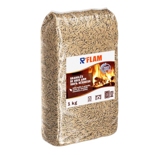 Granulés de Bois (pellets de Chauffage) 6 mm 100% résineux – Combustible Premium pour poêle à granulé, Inserts et chaudière à pellets – Pouvoir...