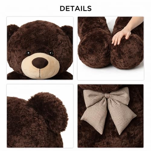 Image of 6 Feet Chocolate Teddy Bear - Big Soft Plush Toy Gift for Girlfriend, Wife, Husband, or Kids (6 Feet, Chocolate)