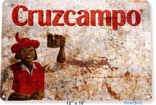 DOGTMetal tin sign 8x12 inches TIN Sign Cruzcampo Spanish Beer Decor Spain Bar Pub Shop Store