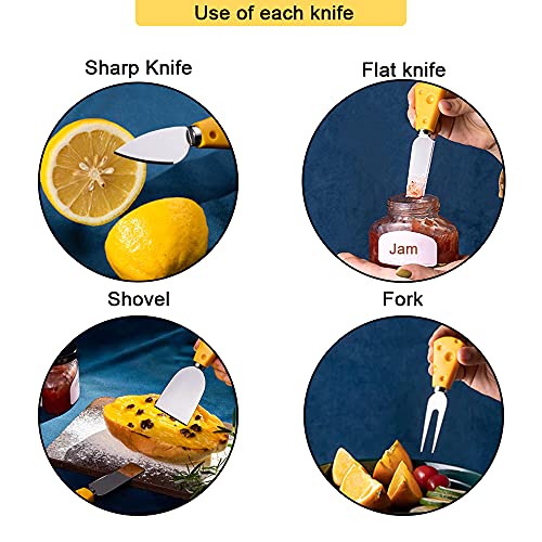 Sinzau 4-Piece Stainless Steel Cheese Knife Set - Slicer & Cutter for Cake, Fruit & More - Image 5