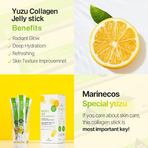 Yuzu Collagen Jelly Stick ㅣ Korean Citrus Beauty Supplement ㅣ Marine Collagen Peptide 3000mg ㅣ Skin Vitality & Hydration ㅣ No Sugar Added ㅣ Portable Stick Type - Image 4