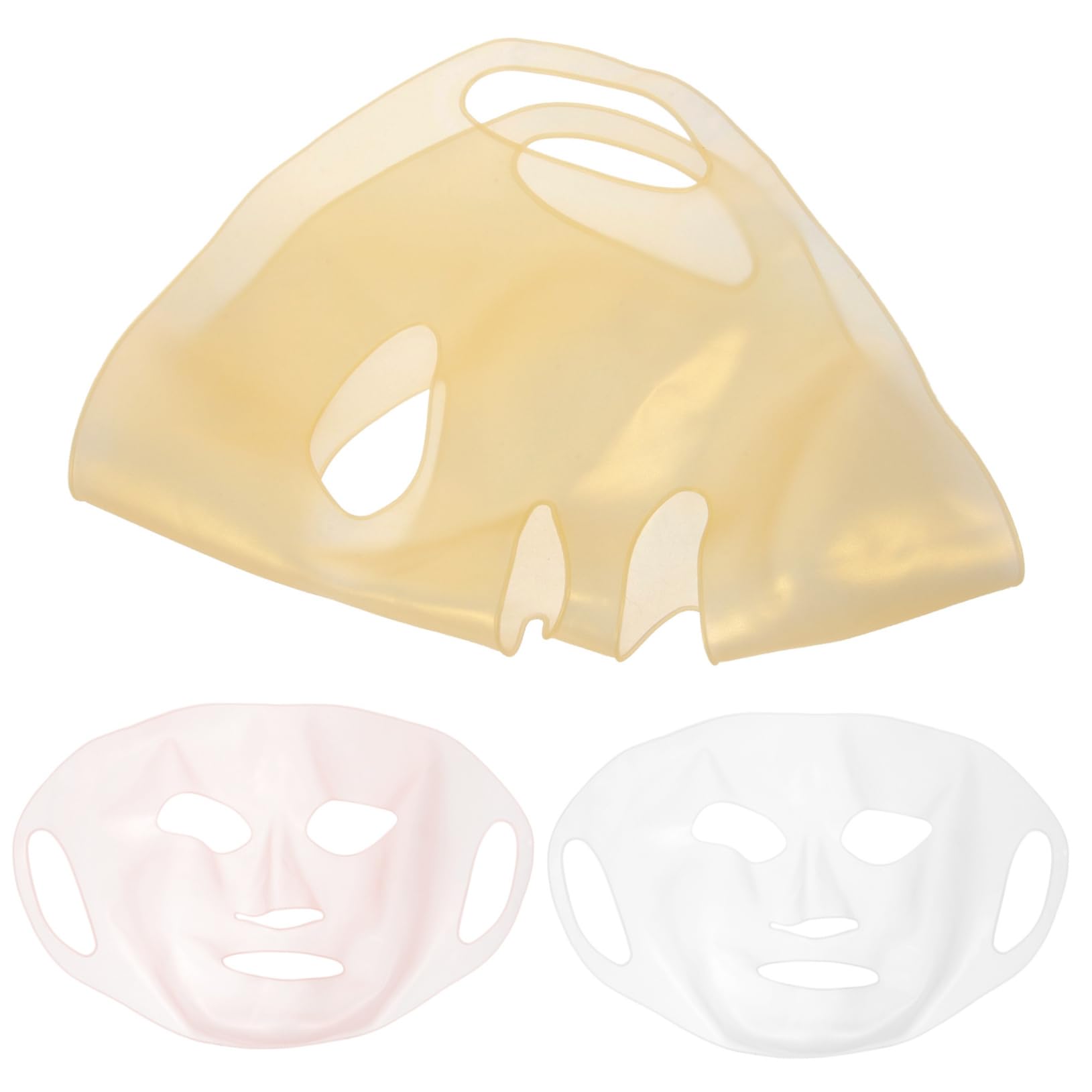 5 Set Maschere Visage Silicone Riutilizzabili Copertura Idratante Per Bellezza E Comfort Per Uso E Trattamenti Bellezza 3 Pezzi * 5