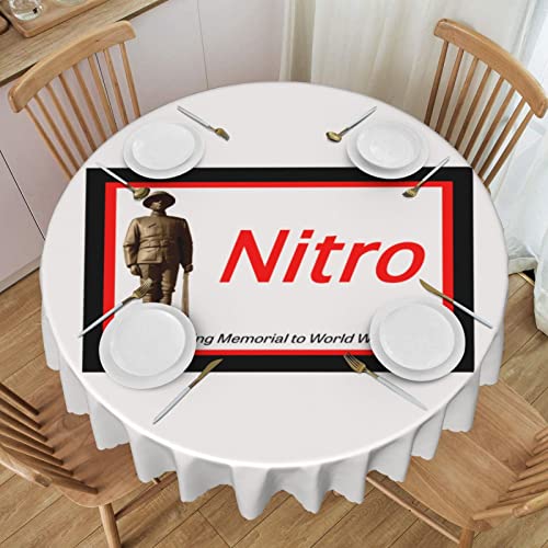 IUBBKI Drapeau de Nitro West Virginia Nappes 60in Dentelle Ronde Imperméable Famille Table Couverture Nappe Cuisine en Plein Air Partie Décoration Nappes