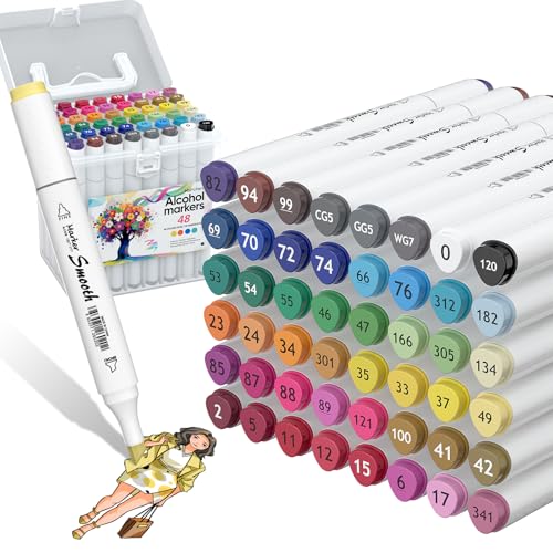 Alcohol Markers 48 Colors Dual Tip Art Markers