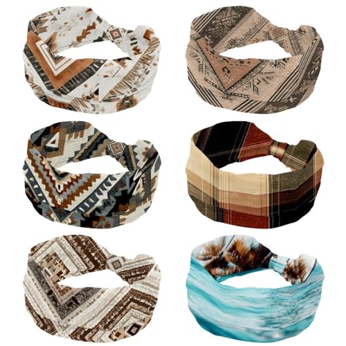 Bandeau élastique femme antidérapant lot de 6 headbands absorbants pour le sport