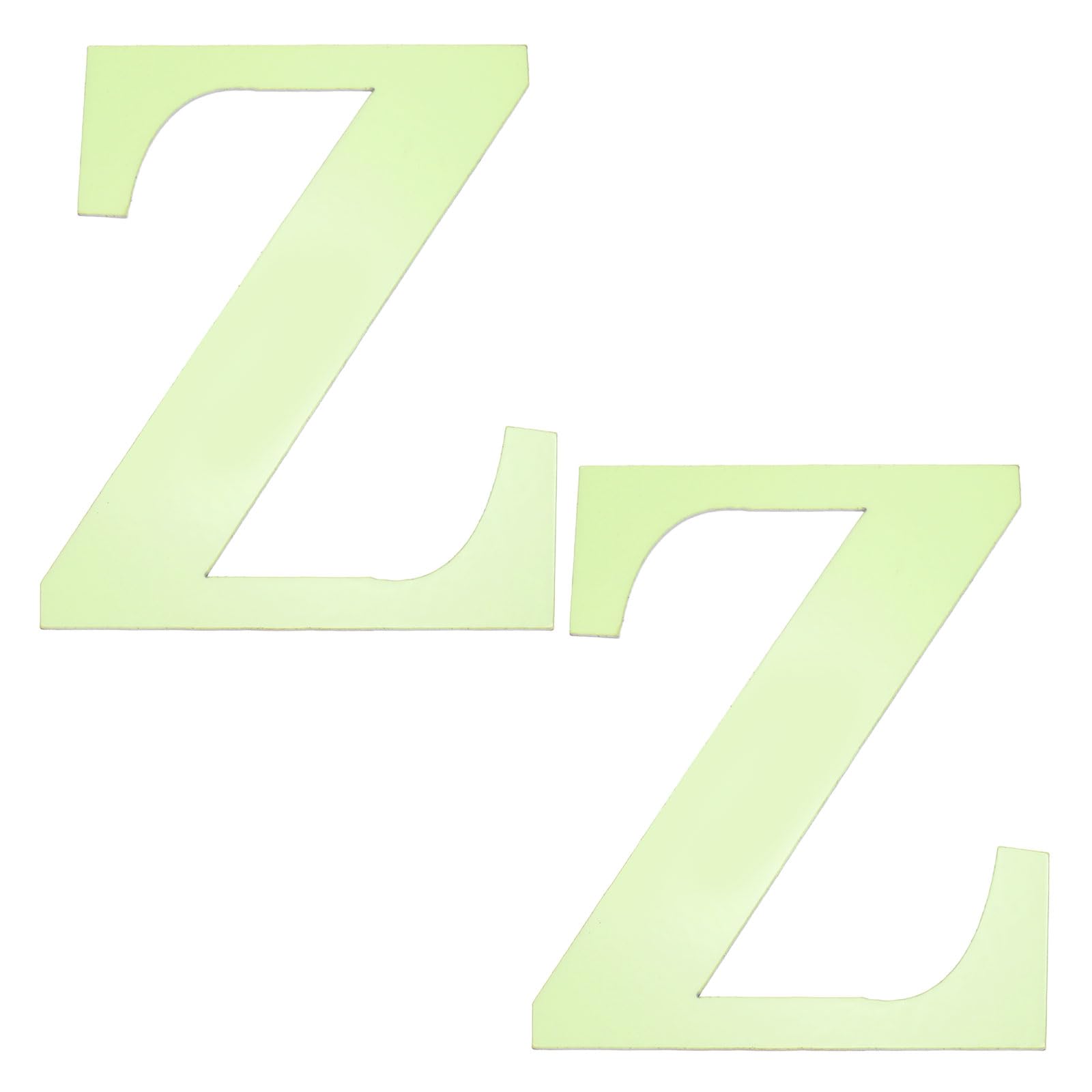 sourcing map 2Pcs 3D Alphabet Mirror Wall Stickers, 3.9" Letter Z Self-Adhesive Glow in the Dark Sticker for DIY Party Wedding House Room Bedroom Wall Decoration, Fluorescent Green
