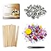 Vonane 50 Pcs Double Wood Chips Candle Wicks. Natural Wood Wicks for Candle Making. Candle Making Set Include Wooden Candle Wicks(5.1 X 0.5 Inches), Dry Flowers(About 30g), and Tweezers