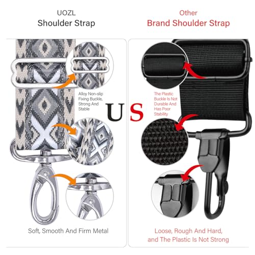 Image of 59 Inch Shoulder Straps, Soft with Ultra-Thick Fixed Shoulder Pad, Two Way Independently Adjustable Buckle Replacement Straps for Laptop Bag Messenger Bag Tool Bag Luggage,Dark Black Grey