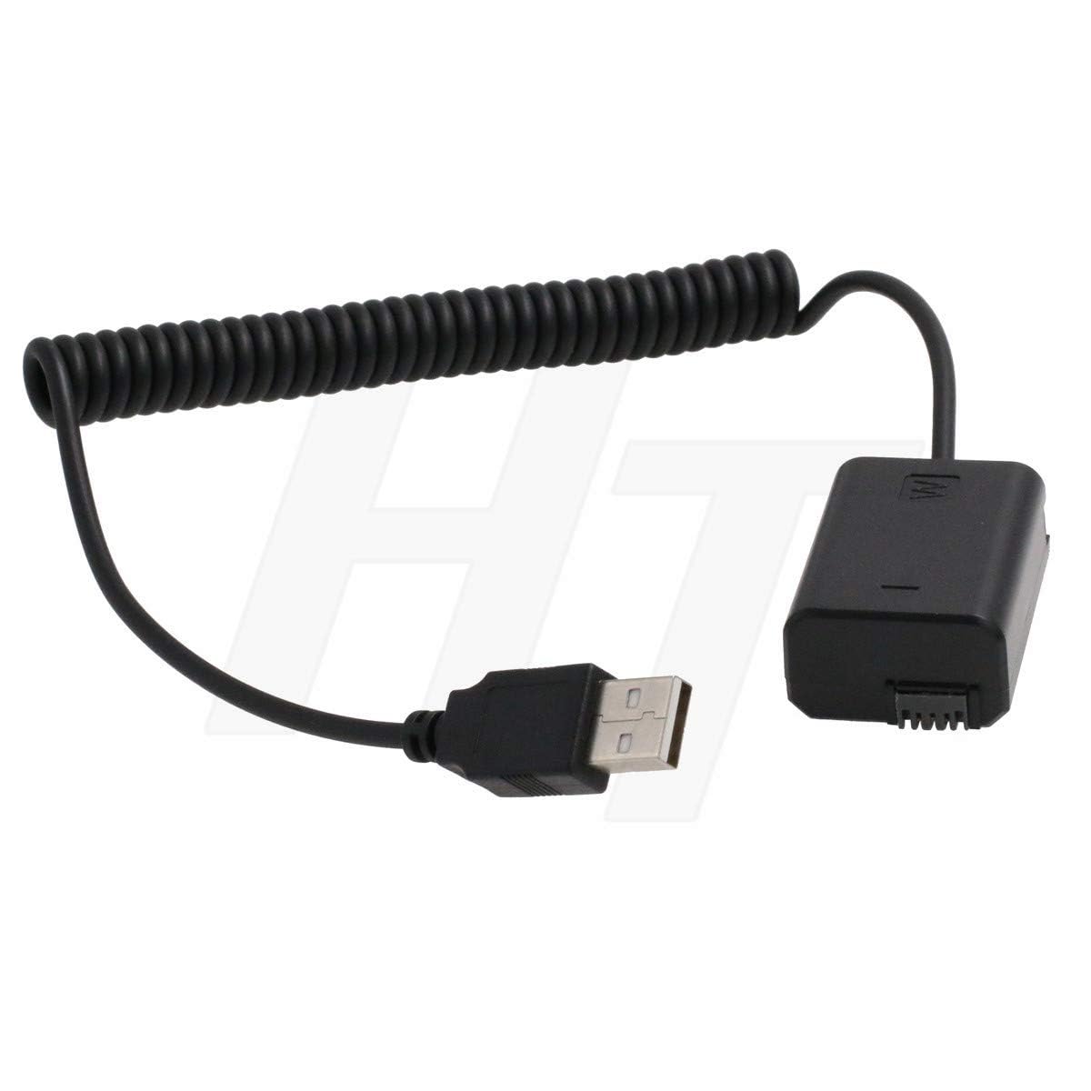 HangTon 5V USB a NP-FW50 DC acoplador batería simulada para Sony A7 A7II A7S A7SII A7R A7RII A6300 A6500 A6000 A5100 Cámara de la Serie NEX