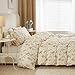 EAVD Rose Floral Comforter Set King Soft Fluffy Microfiber Chic Shabby Garden Floral Bedding Set with 2 Pillowcases Fresh Cute Botanical Comforter Set for All-Season