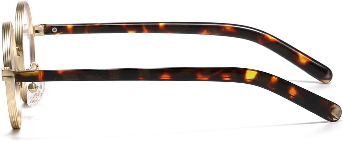 JOVAKIT Retro Round Blue Light Blocking Glasses for Women Men, Vintage Small Circle Metal Frame Fashion Fake Eyeglasses - Image 3