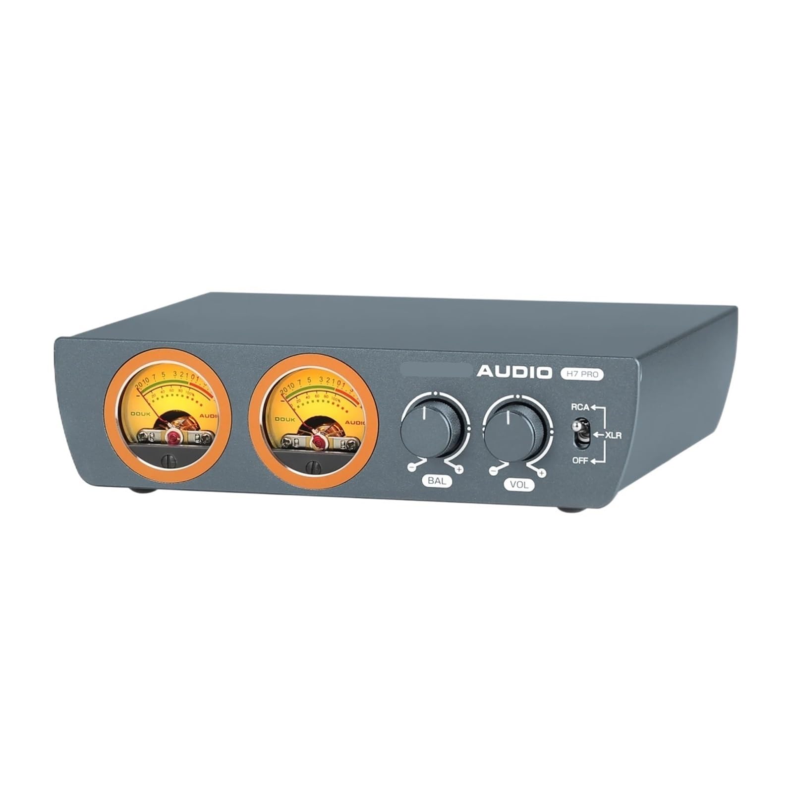 H7PRO TPA3255 Stereo RCA/Balanced XLR Digital Amplifier Power Amplifier with VU Meter for Home Speakers 300W+300W