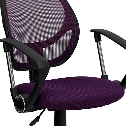 Flash Furniture Low Back Purple Mesh Swivel Task Office Chair With Arms #TOP6