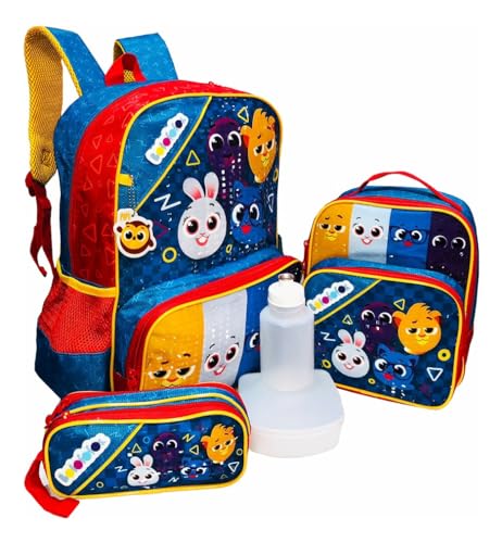 Kit Mochila Bolofofos Costas Infantil Lancheira Estojo G