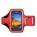 Galaxy S7 Active Armband, J&D Sports Armband for Samsung Galaxy S7 Active, Key holder Slot, Perfect Earphone Connection while Workout Running - Red