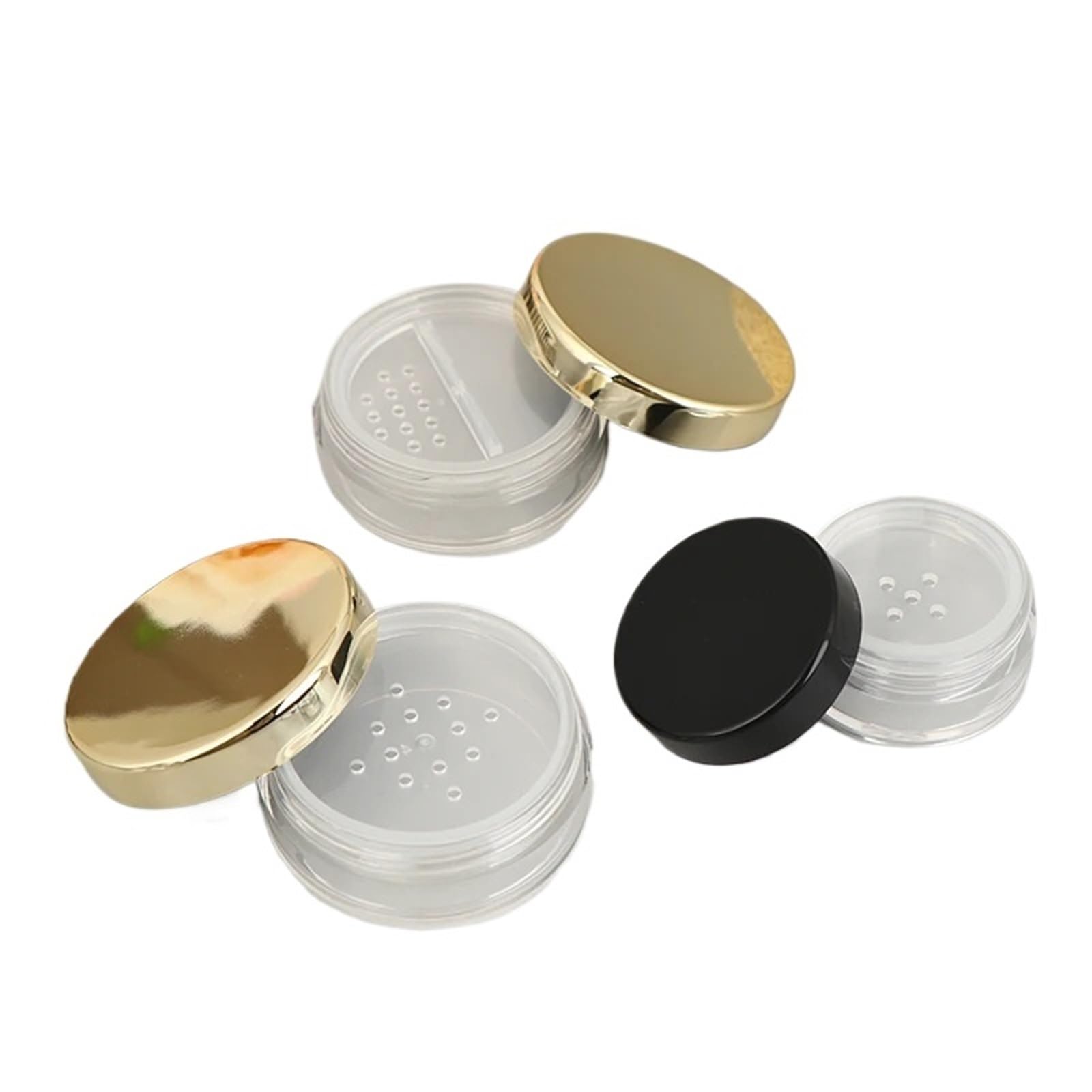 Loose Powder Containers 10pcs 5/10/20/30g Loose Powder Jar With Rotating Sifter Container Plastic Cosmetic Makeup Filling Can Pot Lid Twist(N8)