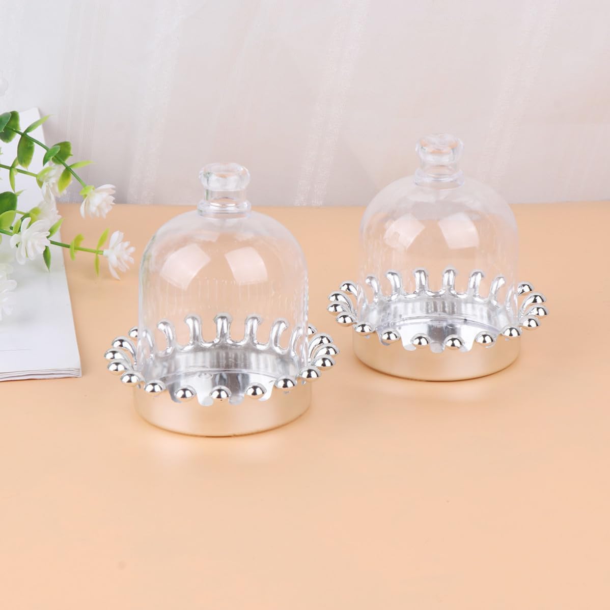 VALICLUD Creative Cake Carrier Cover 10 Sets with Dome and Silver Plate image 4