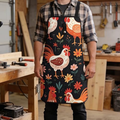 Delantal de trabajo con diseño de gallo y pollito miniatura 5