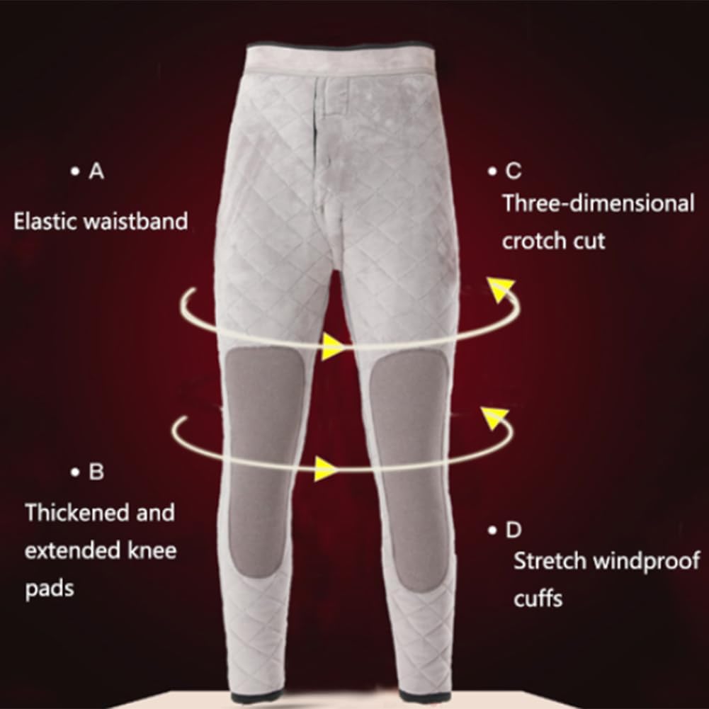 Mens Thermal Winter Warm Compression Soft Leggings Pants Long Johns Bottoms 2XL-4XL