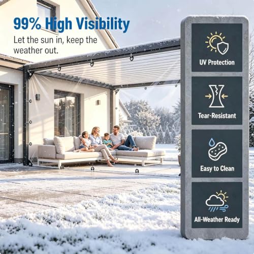 Small Clear Tarps Heavy Duty Waterproof Vinyl Tarp with Grommets 4x6ft - image 3