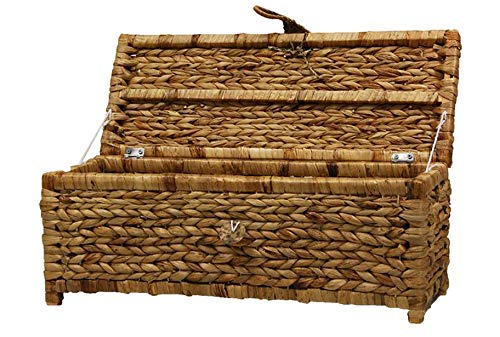 BAUL DECORACIÓN Enea Trenza. Baúl Natural de Almacenaje. Baúl Rústico Claro. (64 * 26 * 25)