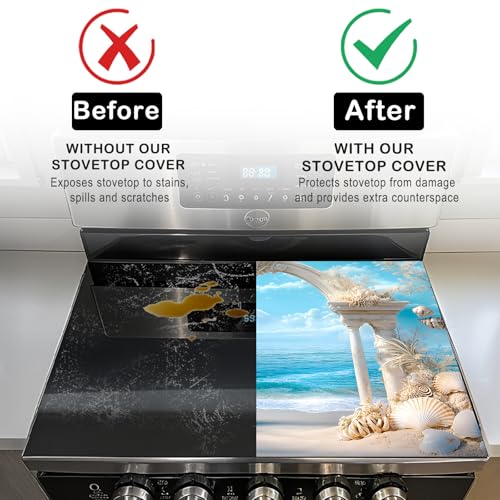 Image of Nuxovilar Stove Top Cover Cooktop Protector 20x28in Polyester Glass