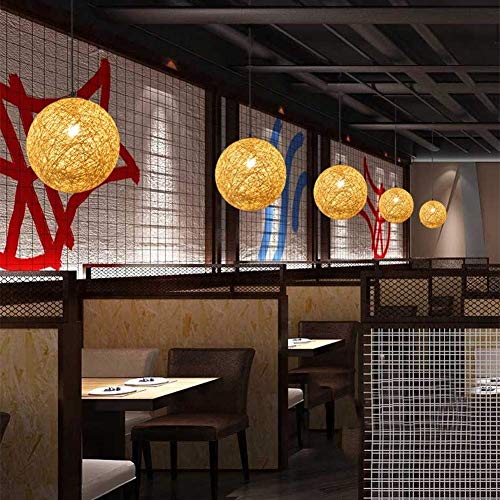 Suspension E26 E27 restaurant de lampe suspendue colorée en rotin