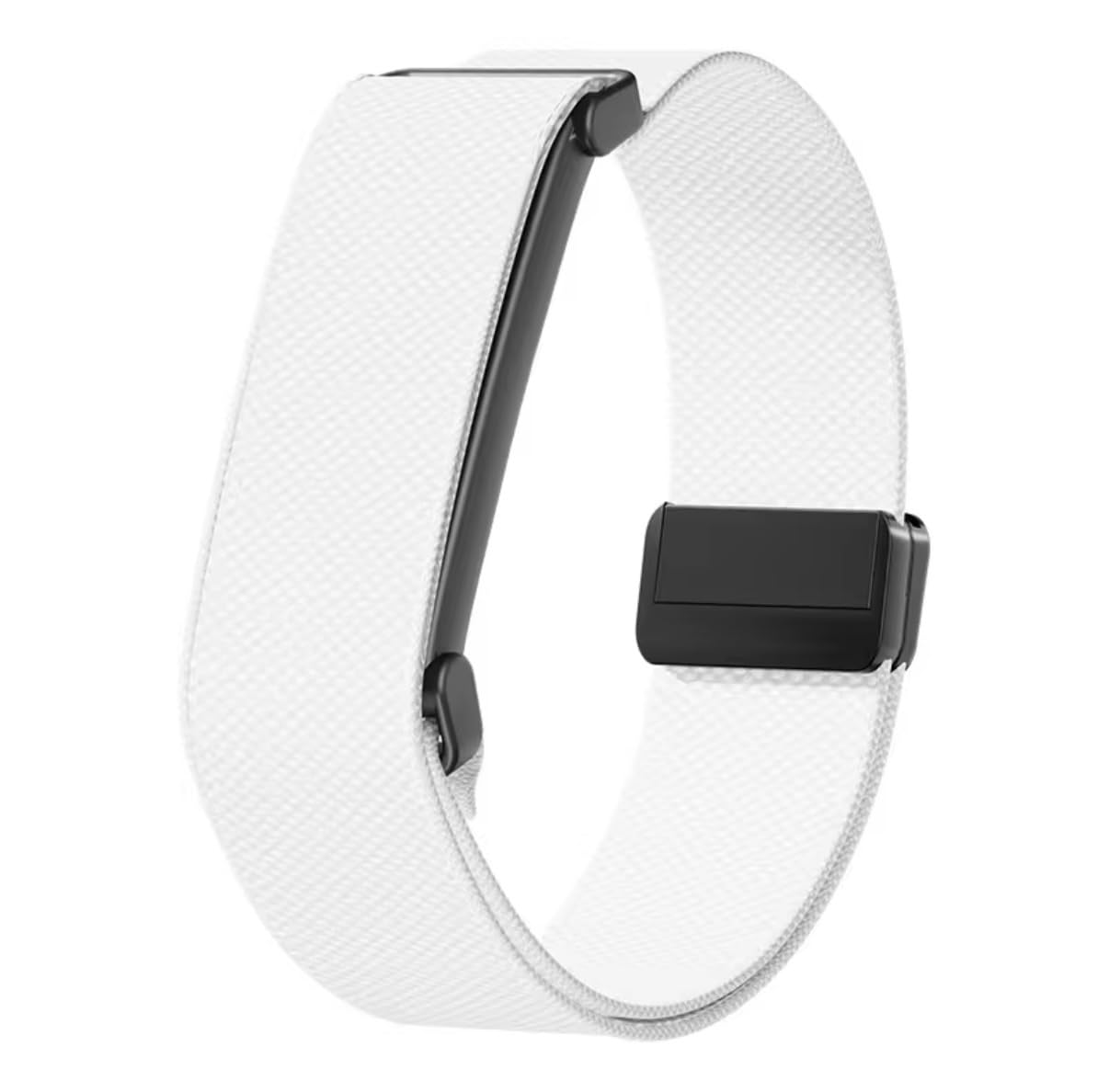 Elastic Nylon Wristband Compatible with Fitbit Air (White) | Adjustable stretch strap, sweat & water resistant, magnetic clasp, comfortable for workouts & sleep tracking