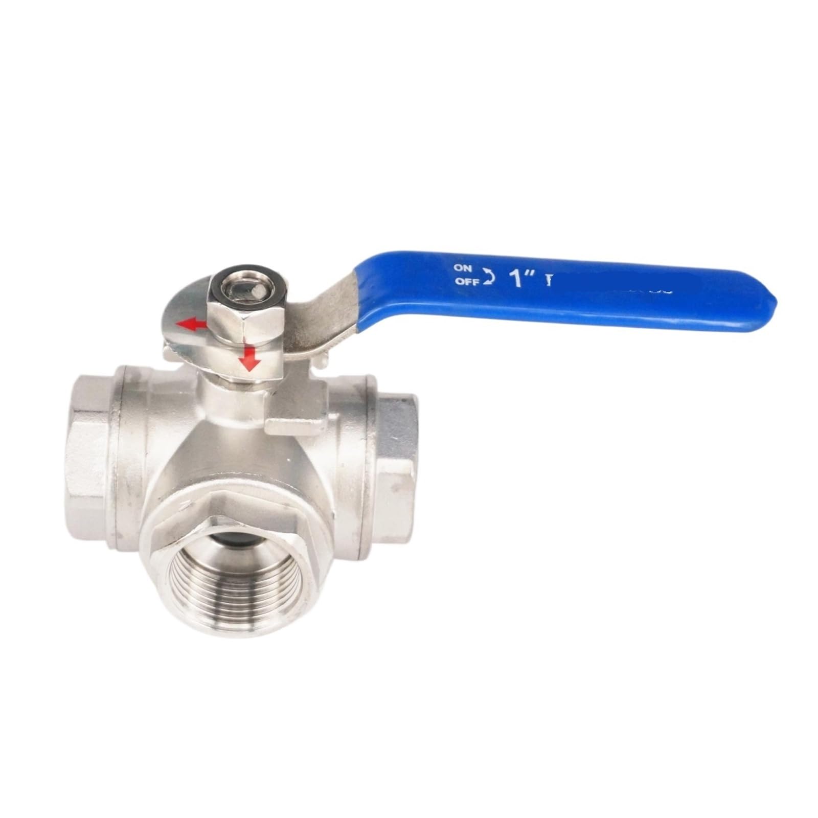 Vanne à boisseau sphérique 3 voies en T L 3/4 pouce 1 pouce inox 304 pour eau et huile