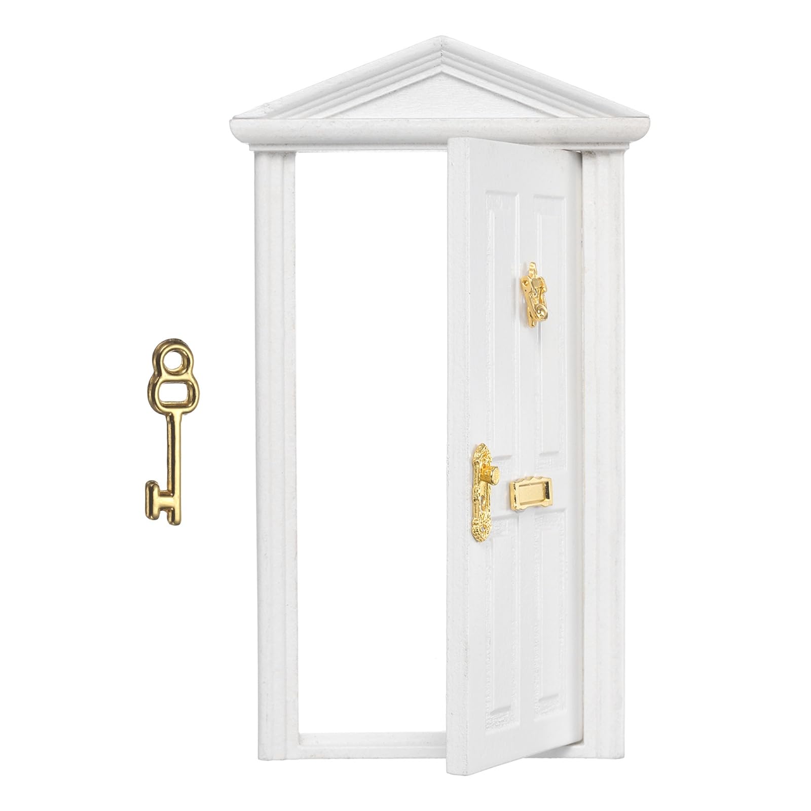 YELARXI Miniature Door Dollhouse, Dollhouse Wooden Door Miniature Furniture Accessories for DIY Crafts Miniature Fairy Tale Room Decoration, White