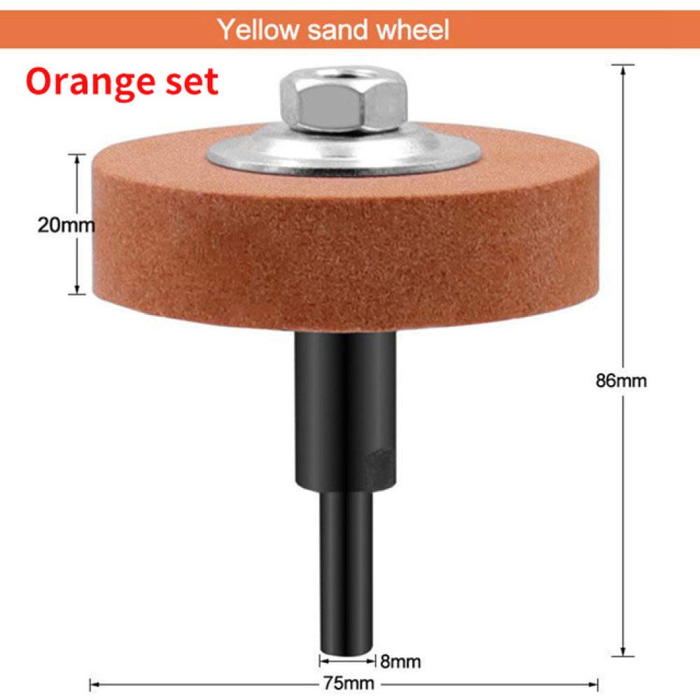 Muela de Pulido, Muela Abrasiva Pequeña para Pulir Esmeril Muela Abrasiva de Metal Accesorios para Amoladora Eléctrica Herramienta Rotativa Abrasiva de Piedra/Orange Set