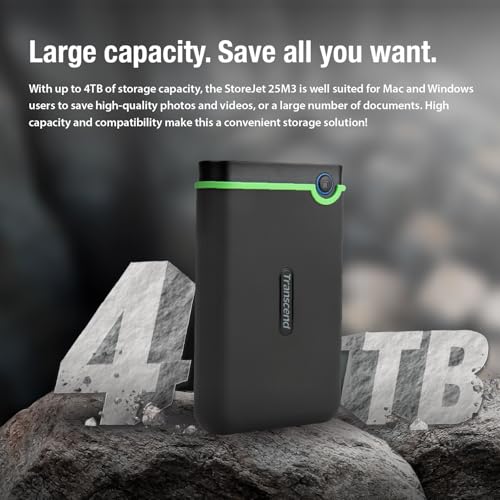 Disco Duro Externo 2TB Transcend Evita Pérdida de Datos por Caídas con Tipo-C Verde 7