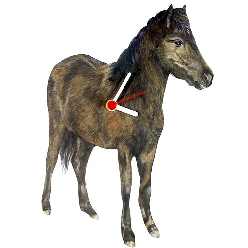 Intrepid International Dartmoor Pony-Shaped Clock