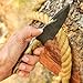 SharpWorld Beautiful Damascus Gut Hook Knife Made of Remarkable Damascus Steel Ram Handle/w Brown Leather Sheath TJ111
