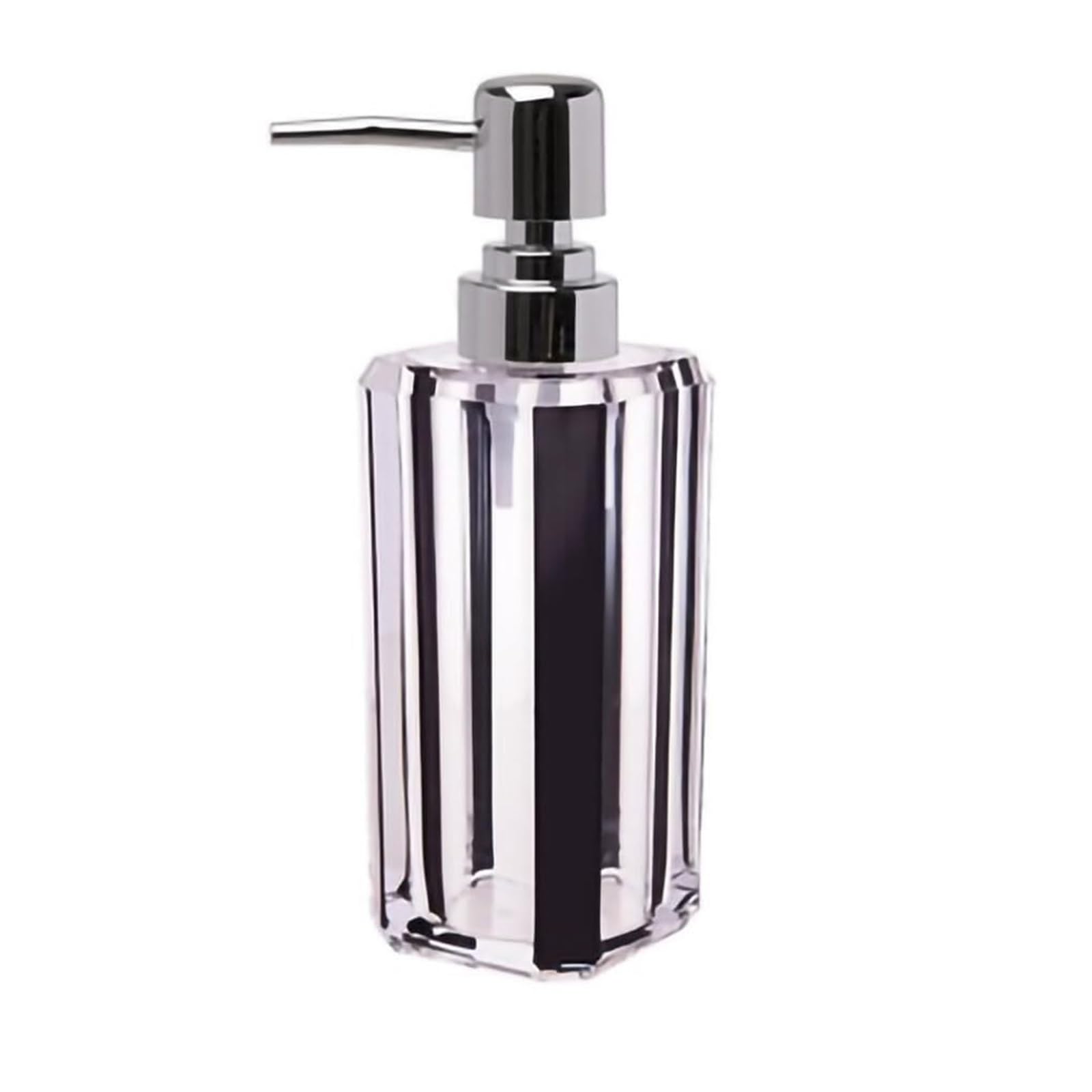 Empty Barthroom and Dish Acrylic Soap Dispenser with Pump Dish Decor for Counter(Black)