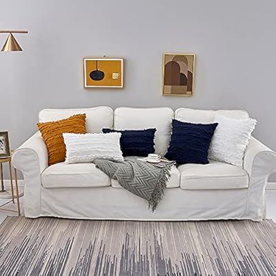 Longhui bedding Navy Blue Throw Pillow Covers for Couch Sofa Bed, Cotton Linen Decorative Pillows Cushion Covers, 18 x… 51yDM0QninS. SS400