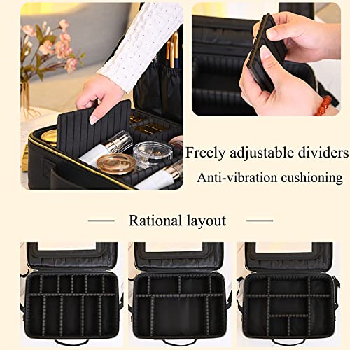 Caja de belleza multifuncional negra para organizar cosméticos cómodamente 3