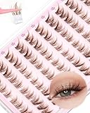 EMEDA Brown Self Adhesive Eyelashes Natural Looking Self-Adhesive Lash Clusters Pre Glued colored Eyelashes Clusters Kit No Sticky Residue Glueless Cluster Lashes No Glue Needed fox eye(Brown) - Image 7