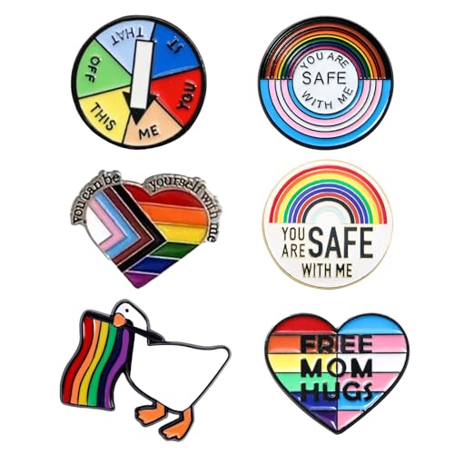 Image of Proudly Wearing, Love and Equality Brooch: 6 Unique LGBT Rainbow Flag Brooch Set, Fashion Accessories for Gay Parades and Parties, Vibrant Gifts on Clothes and Backpacks, Colorful Equality Fashion Manifesto