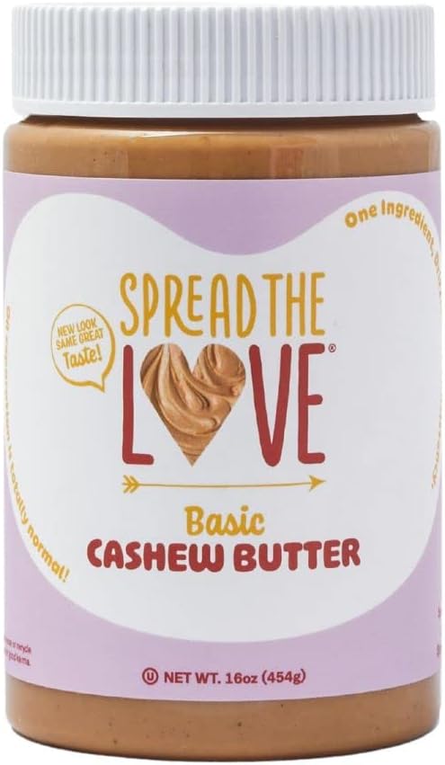 Basic Cashew Butter - All-Natural, Vegan, Gluten-Free, No Added Sugar, No Added Salt, Healthy Snack, Keto, No GMOs - 16 oz.