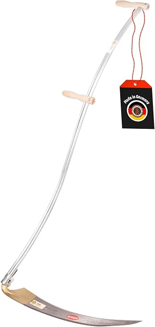SHW-FIRE SHW-FIRE Blattsense 65 cm mit 150 cm Stahlrohrstiel (Robustes Sensenblatt für Gräser, Wiesen, handgeschmiedet) — Trimmer & Sensen