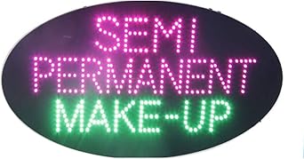 Amazon パーマネントメイクアップ オープンサイン ビジネス用 スーパーブライト 広告ディスプレイ ボード パーマネントメーキャップクリニックショップ 店 窓 寝室 装飾用 ピンク Hidly 屋内照明 通販