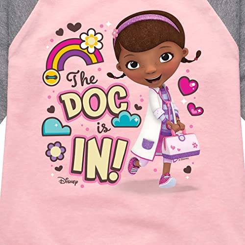 HYBRID APPAREL - Doc McStuffins The Doc is in - Toddler and Youth Girls Raglan Graphic T-Shirt3