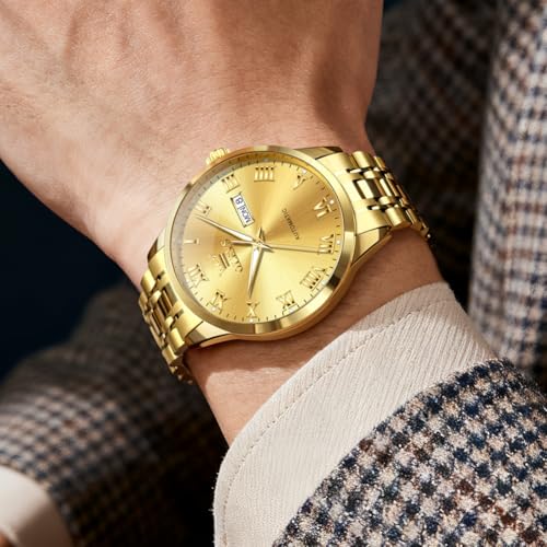 Image of OLEVS Automatic Mens Watches Self Winding Mechanical Business Luxury Dress Wrist Watch Stainless Steel Waterproof Luminous Day Date