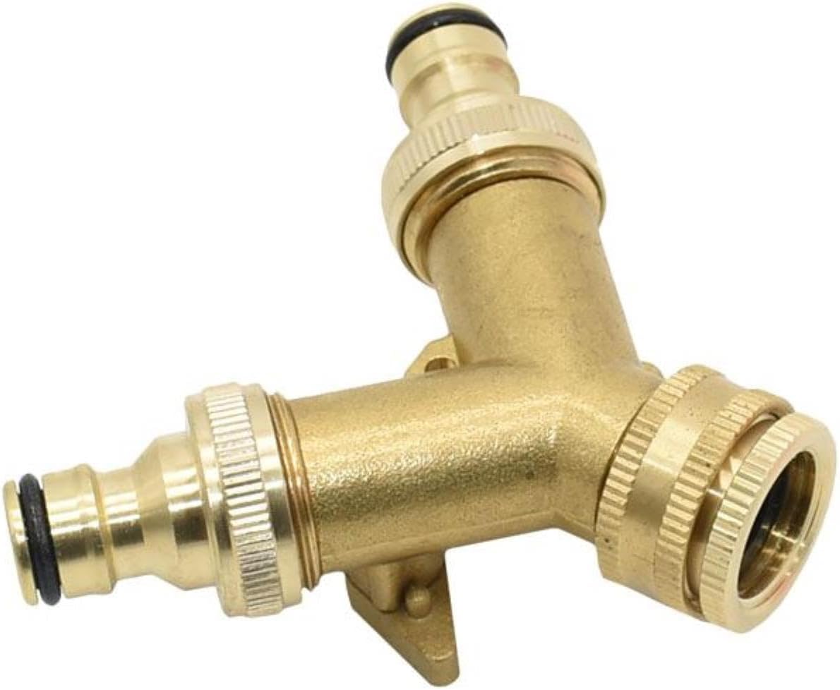 Sdoppiatore per tubo da giardino, valvola di irrigazione a 2 vie, struttura in rame G1/2 G3/4