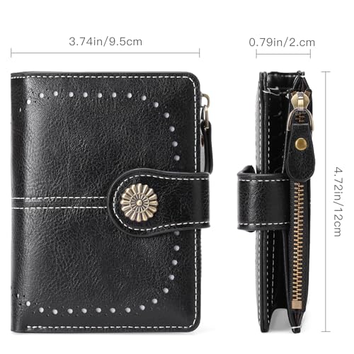 Small Wallet for Women Bifold Credit Card Holder RFID Blocking with Zipper Pocket4