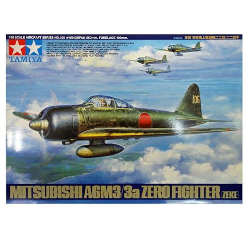 Tamiya A6M3/3a Zero Fighter 1:48 avión con piezas fotograbadas que soluciona la falta de detalle